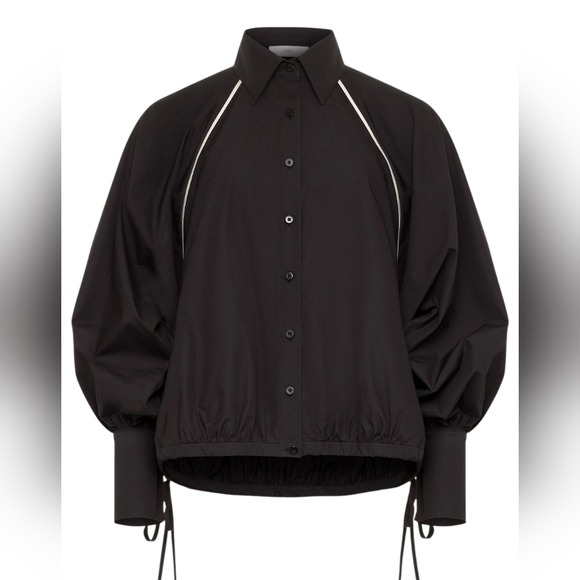 Fe Noel Tops - Fe Noel Statement Sleeve Poet Shirt Black XS Japanese Cotton Sculptural Back